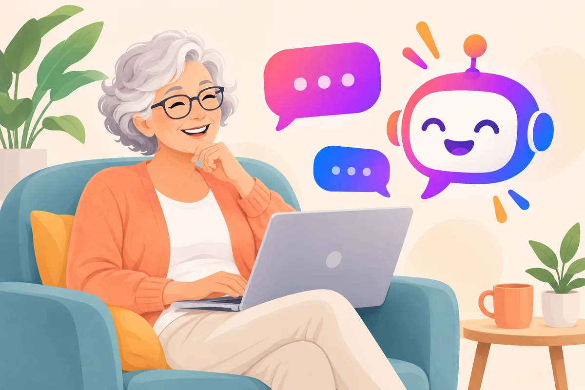 Chatbot GPT : une utilisatrice discute en français avec l'assistante IA, plus simple que ChatGPT pour les débutants